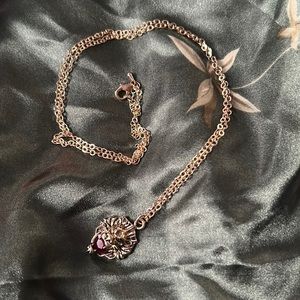 Warner Bros. Gryffindor Gold Necklace with Red Gem Lion Pendant